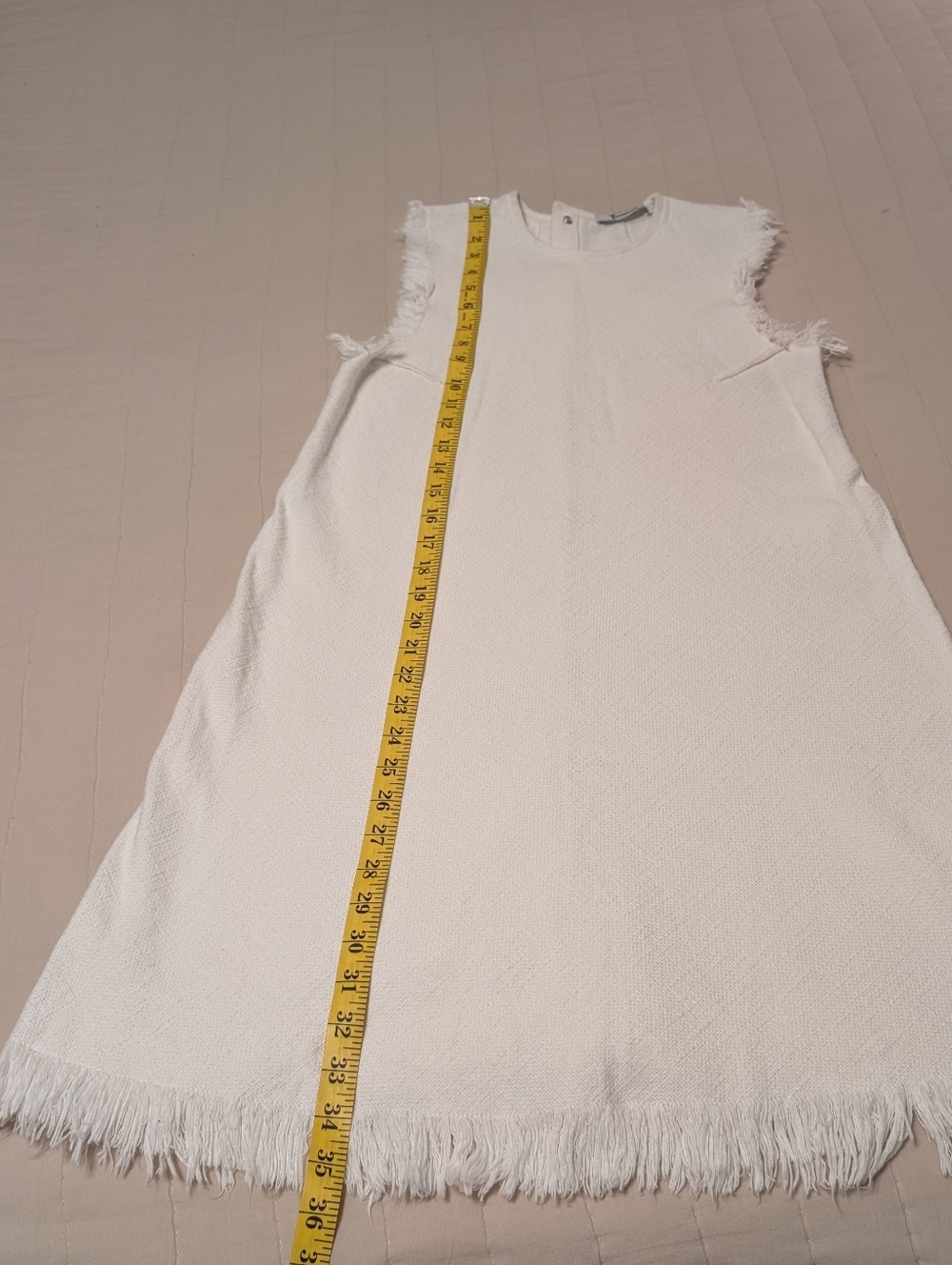 Alexander Wang White Sleeveless Mini Dress with Fringed Trim - Picture 5 of 11